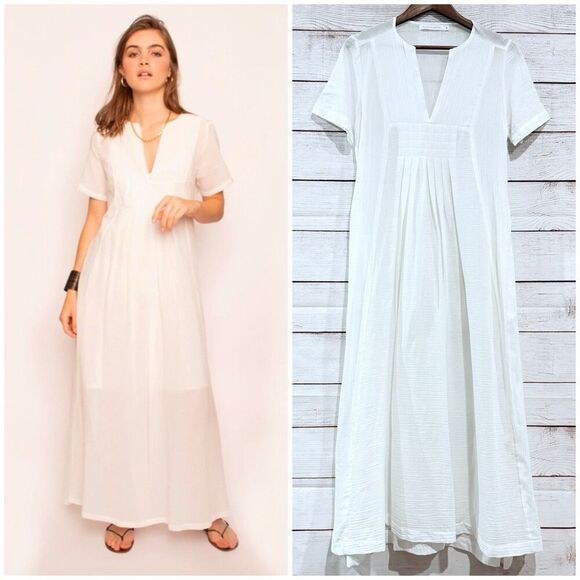 Ghosttropic White Short Sleeve Tunic Dress Size Medium Vacation Beach Cruise - Picture 1 of 11